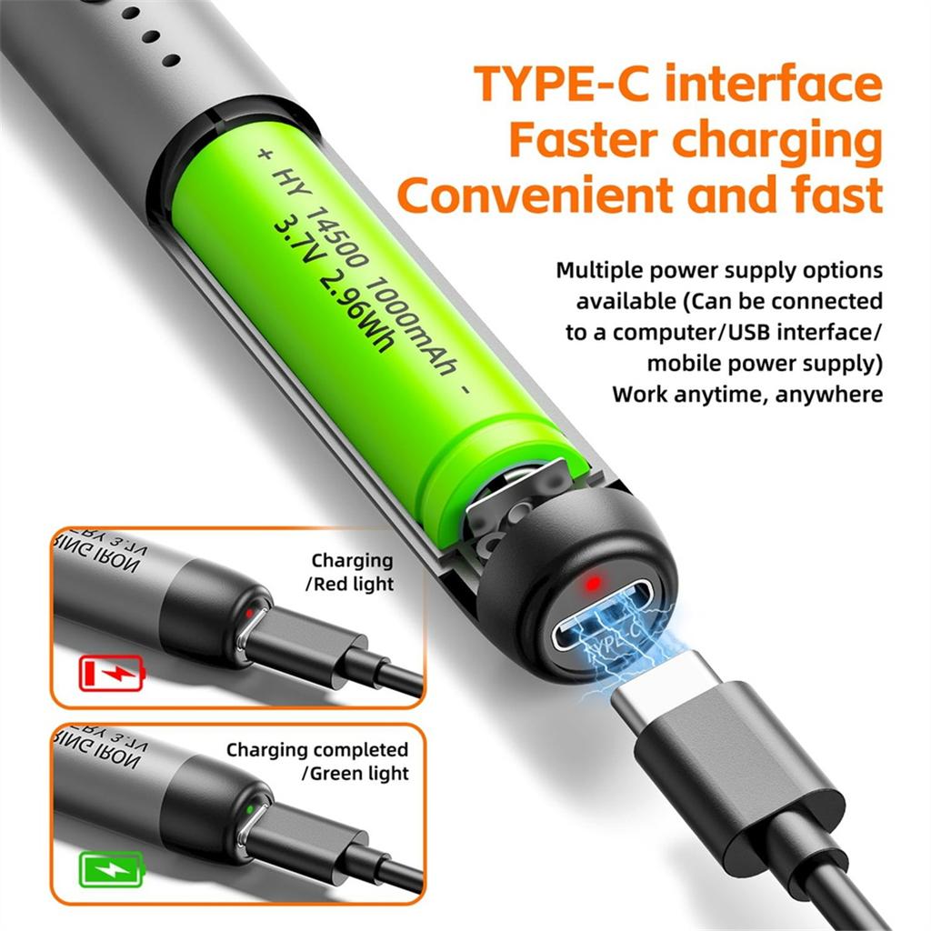 USB Rechargeable Portable Soldering Iron Kit USB Rechargeable Long-lasting Power For DIY Making