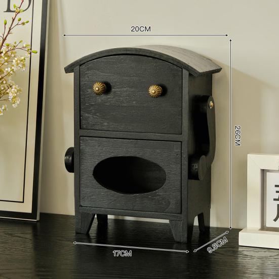 Mini úložná skříňka ve tvaru robota Dřevěná šperkovnice Zásuvka a držák na kapesníky Stolní organizér na šperky Kosmetiku Toaletní stolek Kolej Ložnice