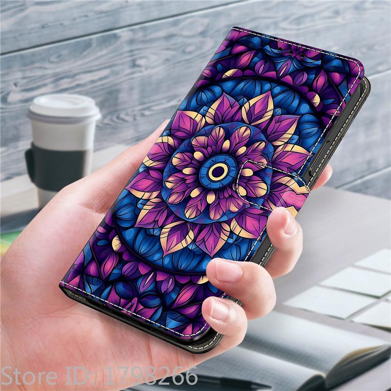 Leather Etui Phone Case for Nokia G300 G21 G11 G20 G10 G60 G22 6.3 5.3 3.1 5.4 Flip Cover Magnetic Wallet Painted Flower Deer