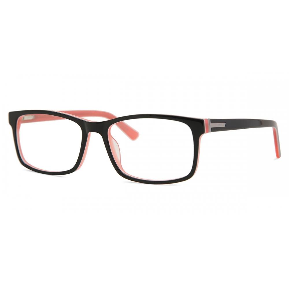 Full Rim Rectangle Black On Peach Smartbuy collectiOn Chakaia A56d fashiOn Unisex Eyeglasses