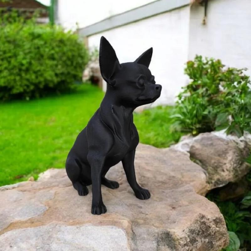 3D Printed Chihuahua Dog Statue, Cute Puppy Decoration, Suitable for Dog Enthusiasts and Collectors, Used for Home Decoration