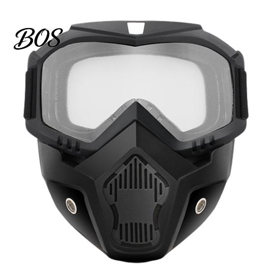 Metal Fabrication Eye Protection Full Face Goggle Mask, Detachable Cycling Goggles Mask with Anti-Fog HD Lens Protective Eyewear Lens, Large