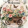 Pet Metal Art Sign Floral Butterfly Door Hanger Waterproof Wall Decor Home