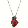Gothic Rose Red Love Necklace Women's Y2K Grunge Jewelry Dainty Silver Color Tonebloody Human Heart Pendant Personalized Gifts