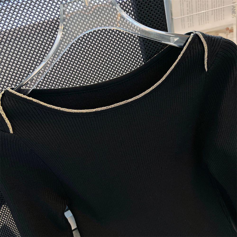 2025 Women's Lace-Up Bell Sleeve Knit Top: Age-Reducing Slim Fit for Autumn/Winter