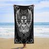 Nordisches Wikinger-Thema Übergroßes Strand-Badehandtuch Tragbar Modern Mythologische Hieroglyphen Abstrakte Gotische Drucke Reisen