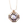 Fashion Square Hollow Sweater Chain Necklace Clothing Accessories PendantSS