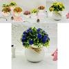 Artificial Chrysanthemum Indicum Hemisphere Potted Plant With Plastic Material For Home Decor