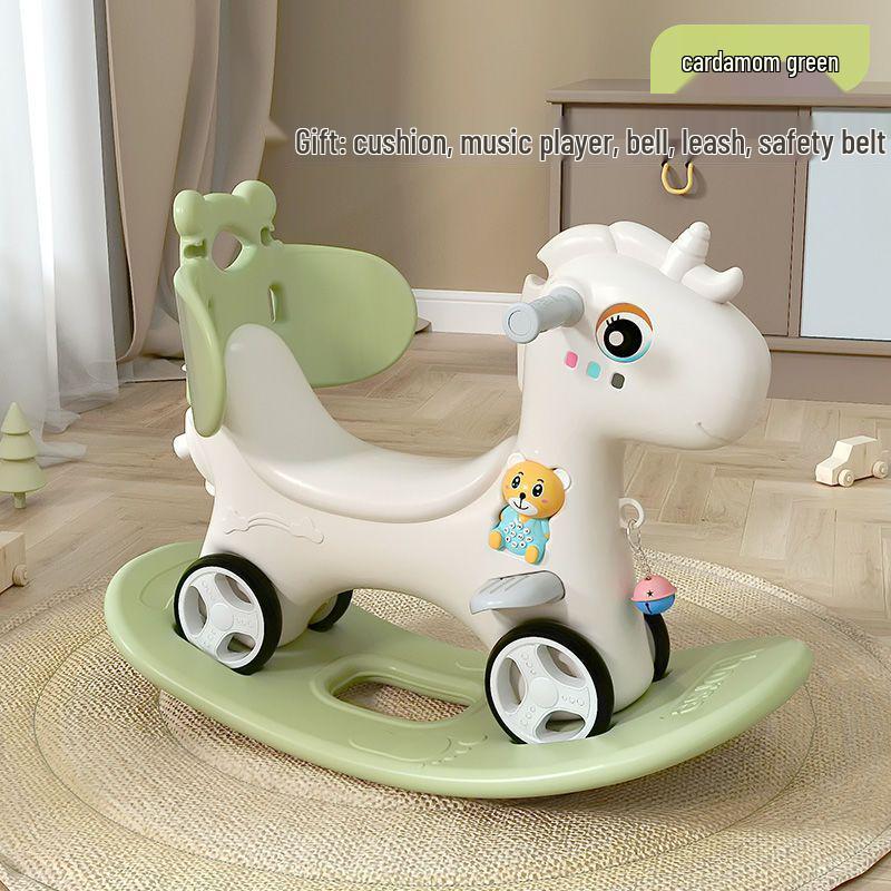 3-in-1 Wooden Rocking Horse & Ride-On Toy: Perfect First Birthday Gift for Boys and Girls