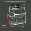 Wall-Mounted 304 Stainless Steel Kitchen Seasoning Rack for Countertop Storage