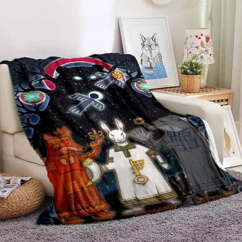 Eule keltisch-wikingerfarbene Decke Lebensbaum wiccanische Flanelldecke weiche warme Decke Sofa Bett Stuhl Dekoration für Familie Camping Geschenke