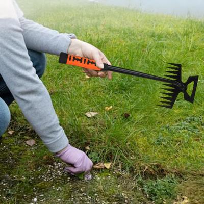 Unkrautrechen Garten Hand-Unkrautstecher Griff 11 Zinken mit Langem Unkrautzieher Rechen für Präzises Unkrautjäten