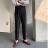 Naples Men's Trendy Casual Italian Business Style High-Waisted Nine-Point Pants 