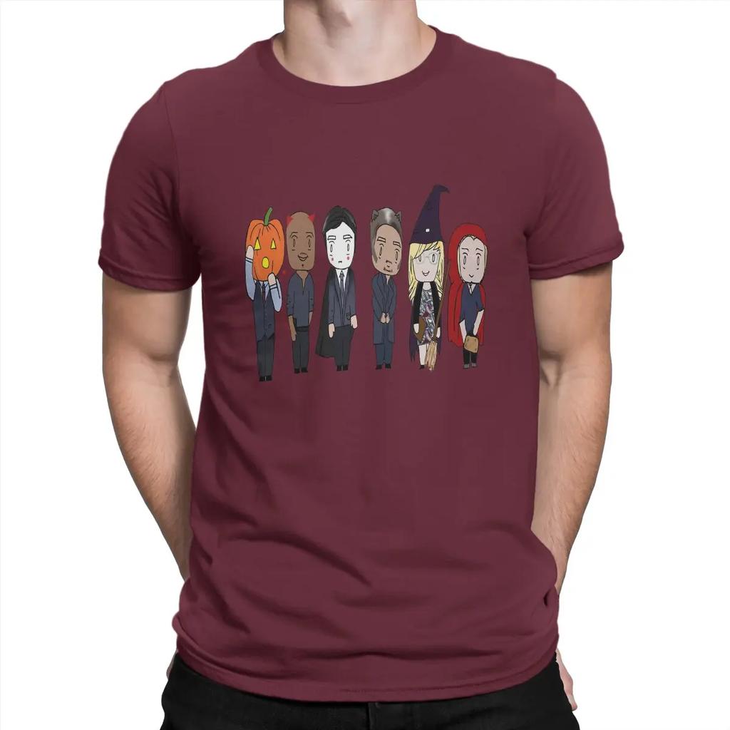 Vintage BAU Unit Criminal Minds Halloween T-Shirt Men Cotton T Shirts Criminal Minds Aaron Hotchner Short Gift Clothes