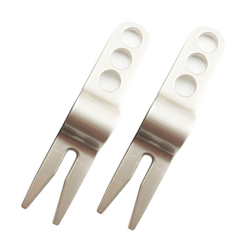 

AEE2-Golf Fork Golf Divot Pitch Repairer Tool Prongs For Putting Green Pitch Lawn Maintenance/Groove Clean/Mark Ball серебряный