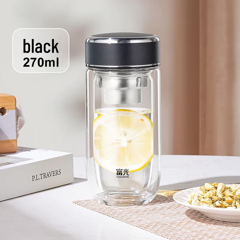 FUGUANG G2412 Double-Layer Glass Water Bottle 270ml