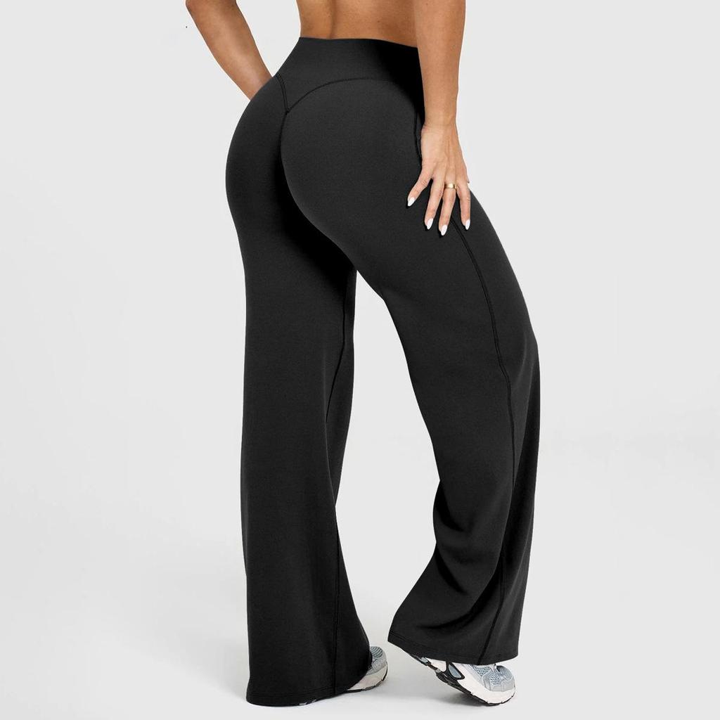 Women's High-Waist Flare Yoga Pants - No Embarrassment Line, Loose Fit for Outdoor Sports