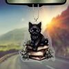 Charming Acrylic Black Cat Hanging Ornament For Car Interior Decoration