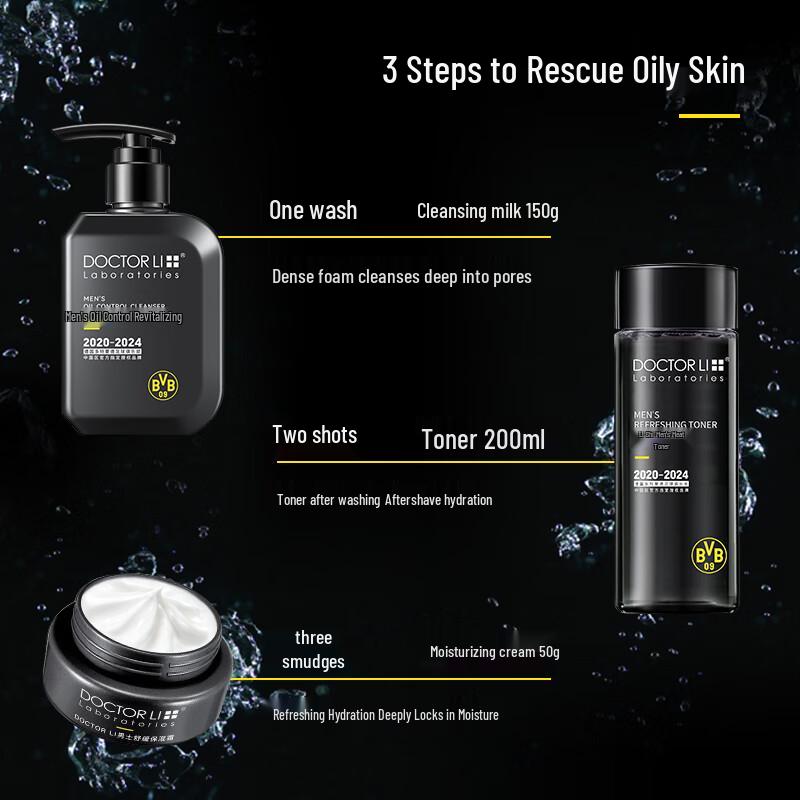 Dr. Li Men's Oil Control Hydrating 3-Piece Skincare Set