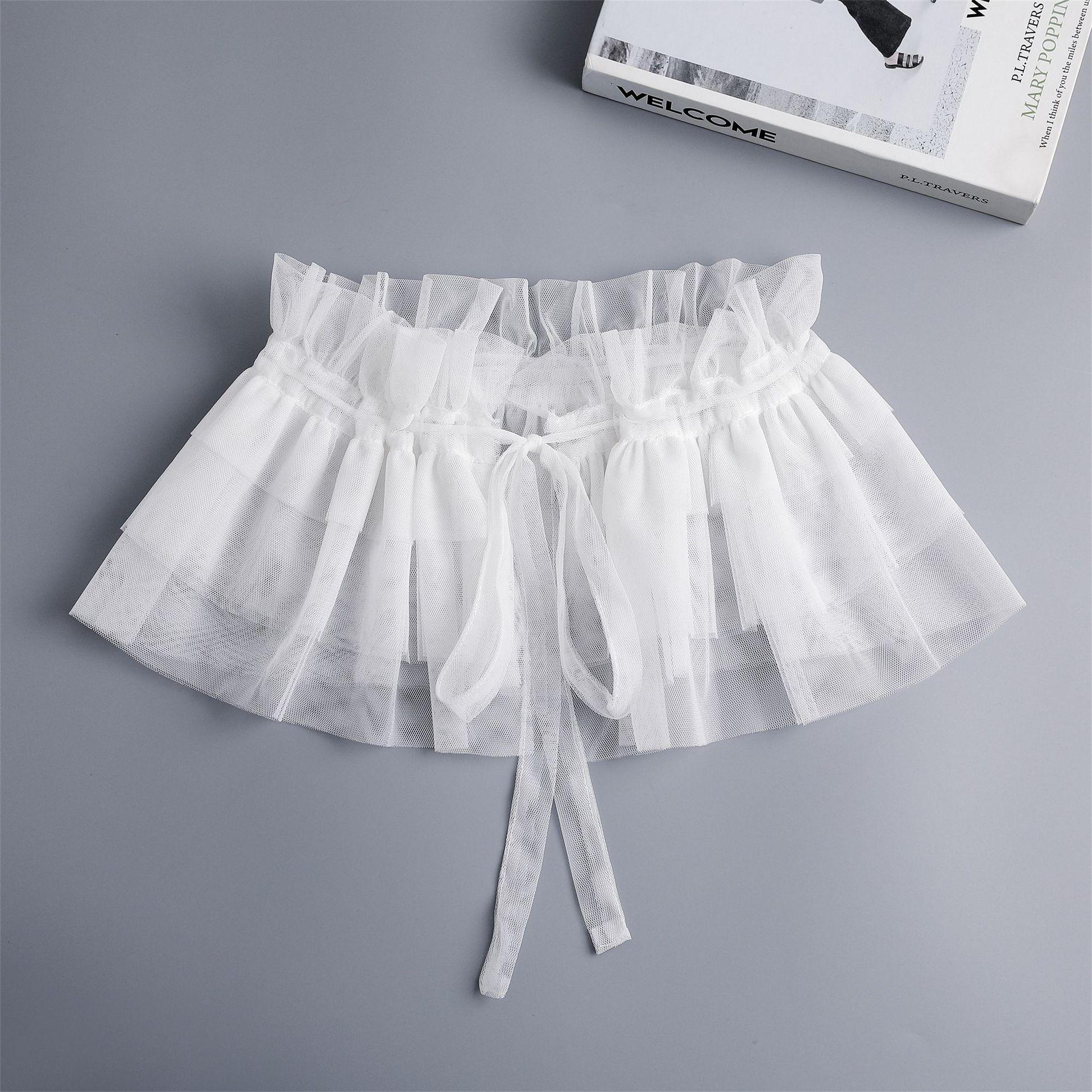 

Кружевная накидка со шнуровкой и шалью, универсальный свитер, универсальный фальшивый воротник белый