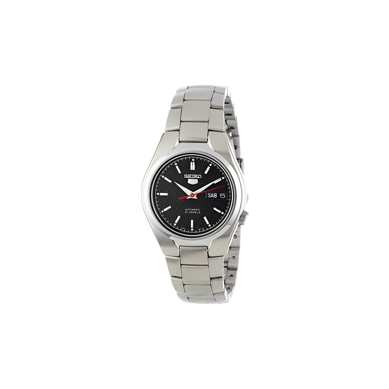 SEIKO watch Automatic Steel Strap black dial men s watch 100 meters waterproof SNK607K1 чёрный