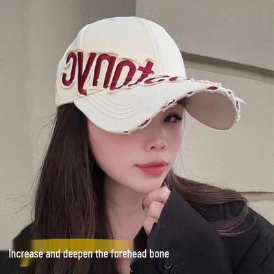 Unisex Wide-Brim Baseball Cap - New Korean Style, Face-Slimming, Deep Fit for Large Head Circumference