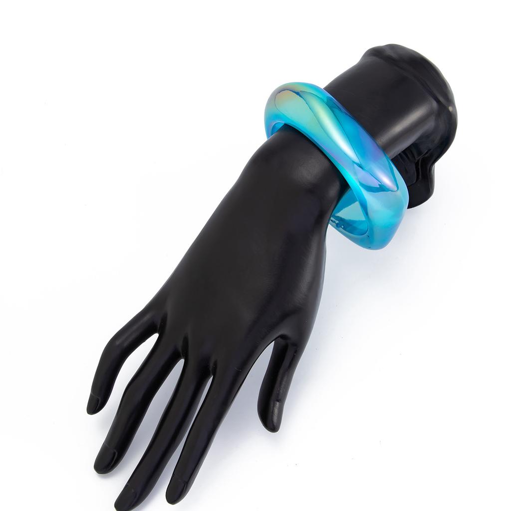 Fashionable Punk Summer Beach Colorful Resin Sparkling Irregular Bracelet for Women's Daily Wear and Parties Bangles for Women