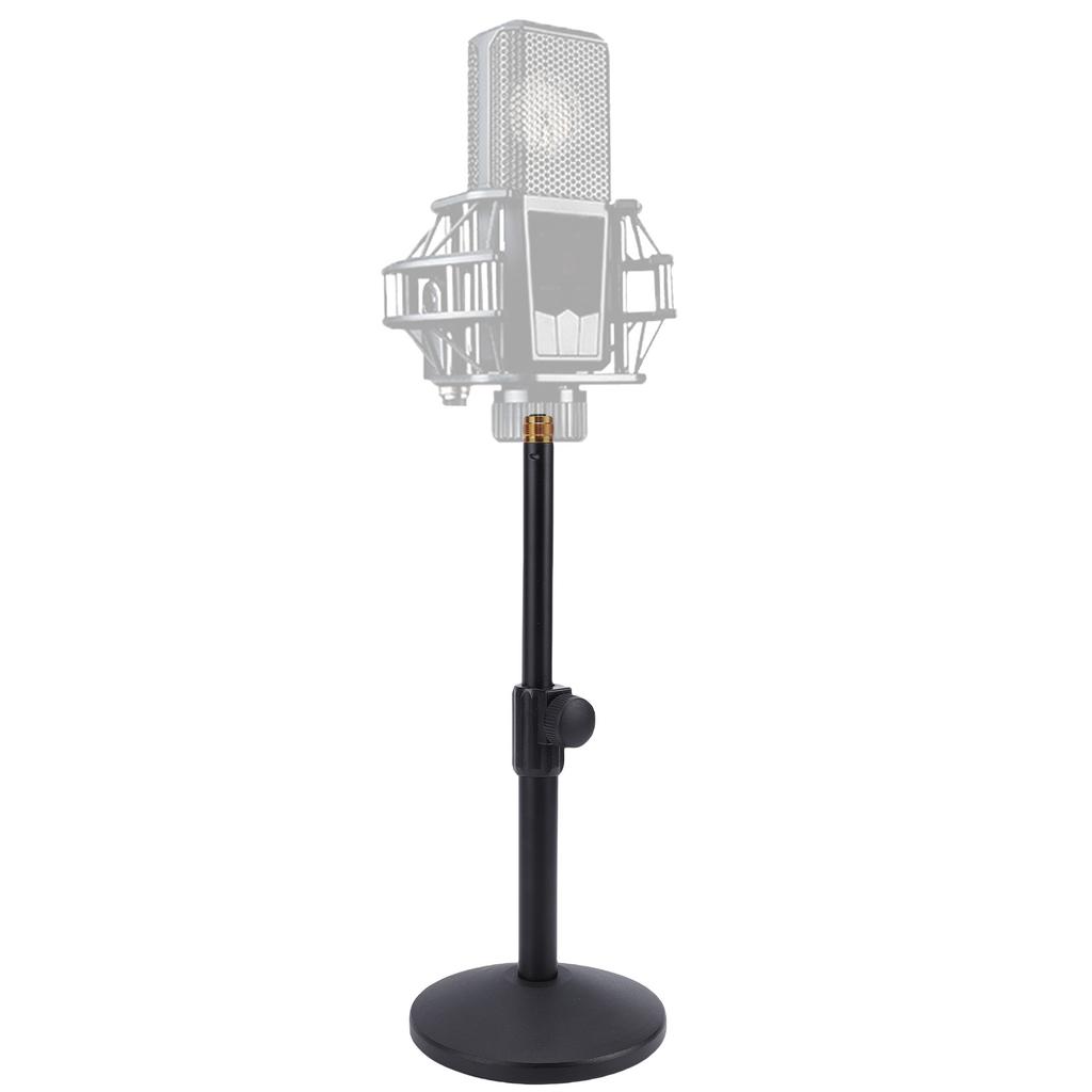 Desktop Microphone Stand Heavy Duty Metal Adjustable Height Desk Mic Stand with 5 8 to 3 8 Adapter Non Slip Pads for