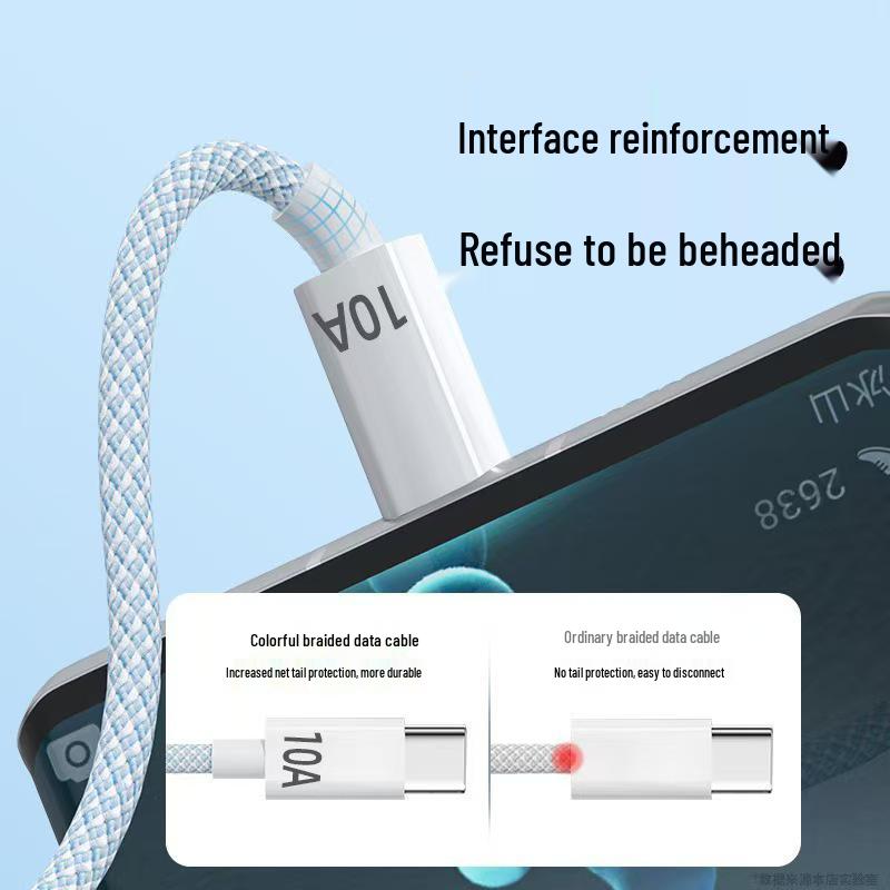 120W Super Fast Charging 10A Dual Type-C Cable for Apple 15/16 & Xiaomi