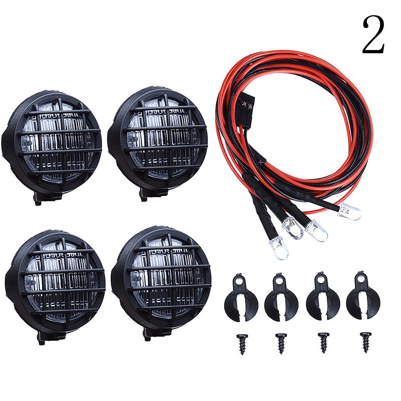 

4Pcs Led Spotlight Roof Light Lampshade For 1/10 Rc Crawler Car Axial Scx10 Round
