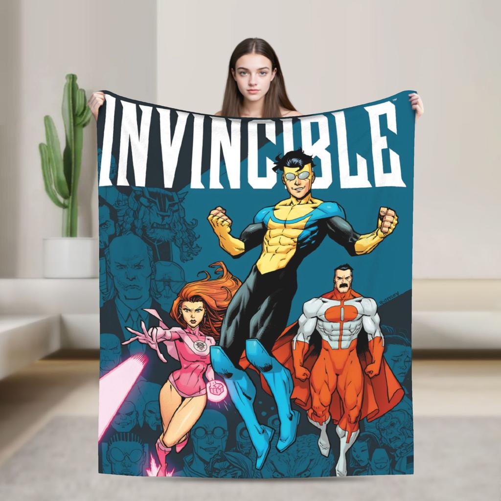 Invincible Omni Man Blanket  Warm Comfortable Plush Bedding Throws For Bedroom Travel Office Flannel Bedspread Bed Cover