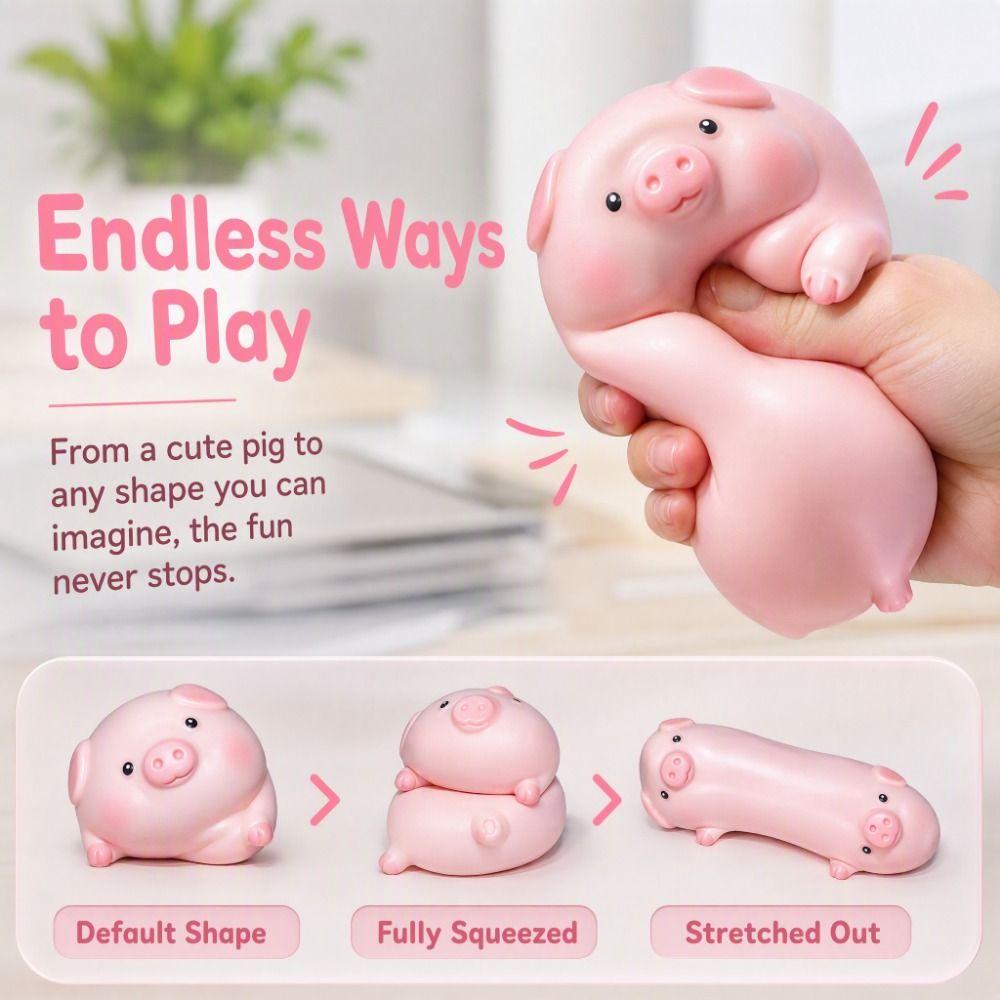 Cute Pig Pinch Le Slow Rebound Squishy Fingertip Toy Pig Squeeze Toy Office Stress and Tension