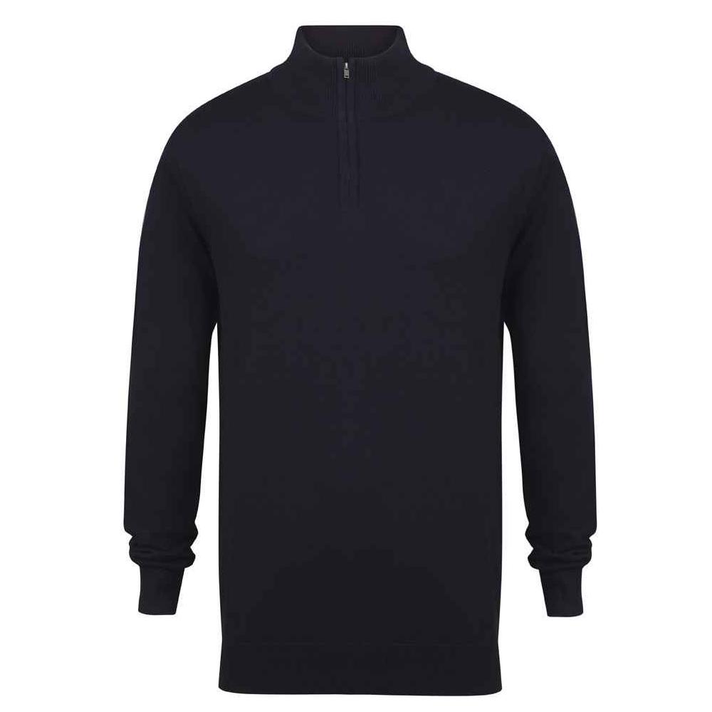 Henbury Mens Quarter Zip Jumper