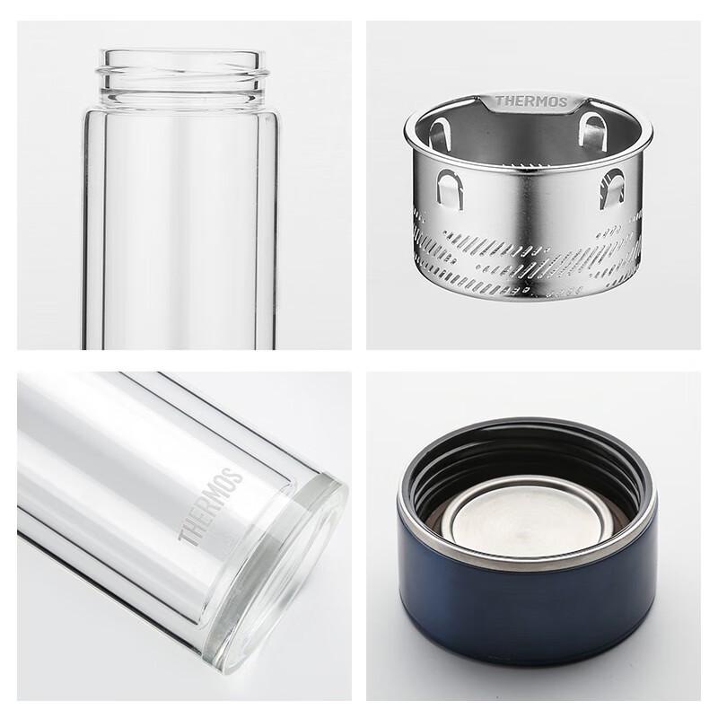 THERMOS Double Wall Glass Tea Infuser Bottle