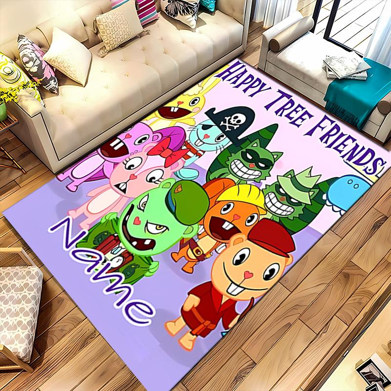 Custom personalization Happy Tree Friends Area Rug - Perfect For Kitchen, Bathroom,Laundry Room Decor Large Size Available,Gift All Seasons