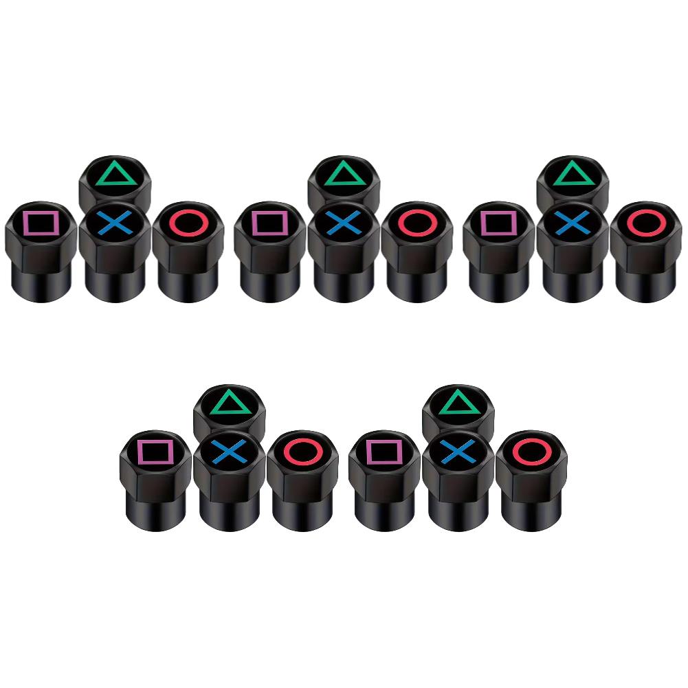 4-20 PCS Universal Car Wheel Tire Valve Caps for Game Button Symbol Sticker Tire Valve Plug Tyre Stem Air Cover Auto Car Styling