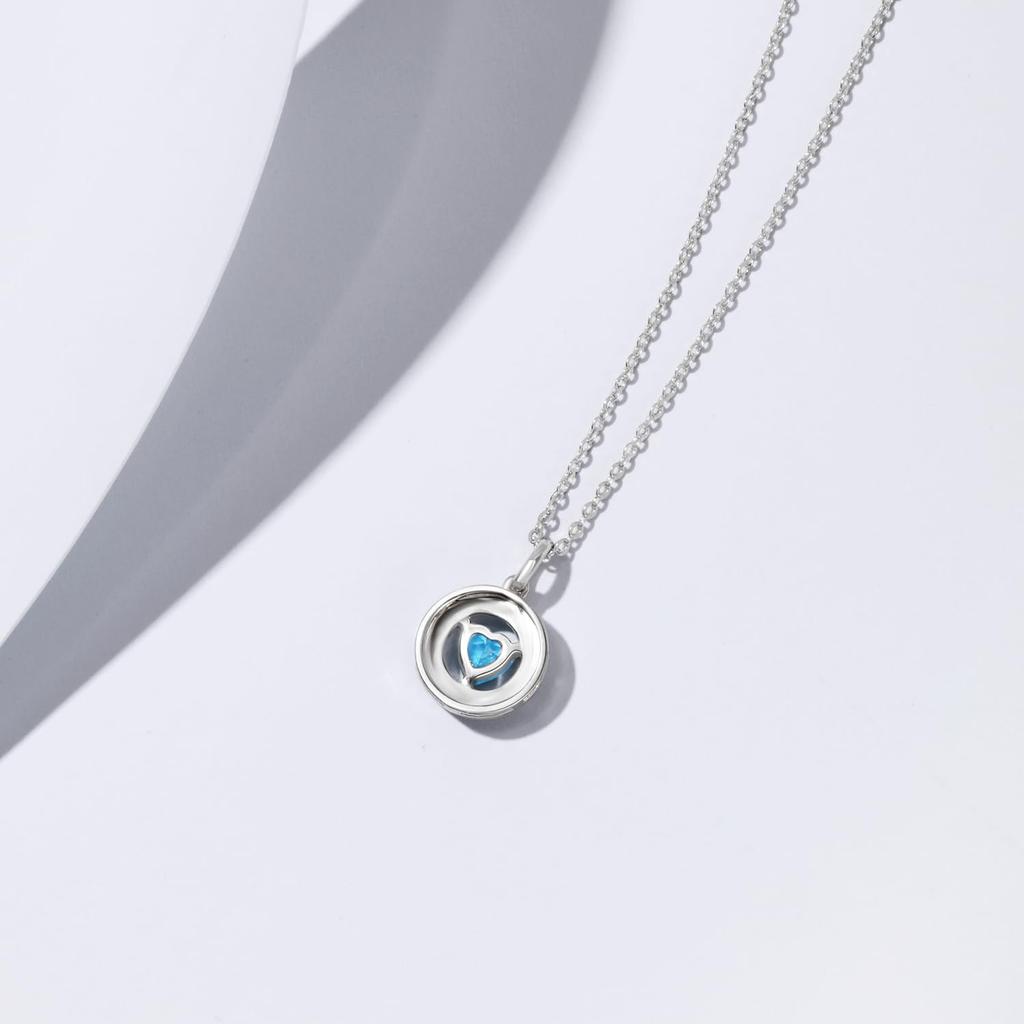 Pair Necklace Fall in Love with Motif Zirconia Necklace Set of 2 Unisex Silver S925 Sterling Silver Couple Christmas Anniversary Matching Present Gift