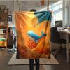 1Pc Cartoon Print Flannel Blanket, High Quality Comfortable for All Seasons, Home Decor, Warmth and Comfort, Perfect for Christmas Birthday Gift