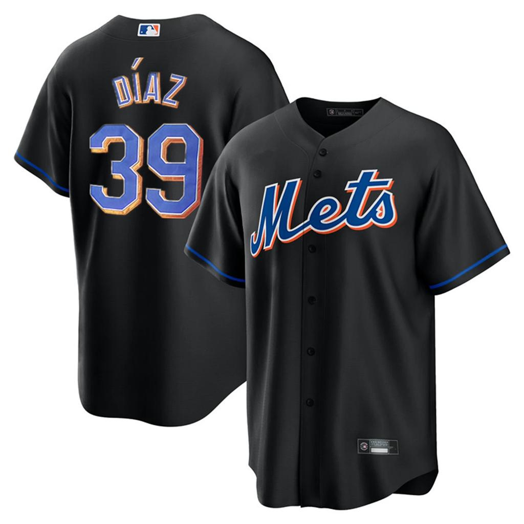 Teljesen hímzett New York Mets Szám. 39 Diaz Férfi Baseball Meccsmez