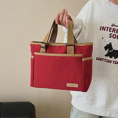 Canvas-Tasche Damen einfach und vielseitig Mehrfachtaschen Handtasche Umhängetasche Große Kapazität Schultertasche Damen Große Tasche