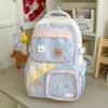 Schoolbag schoolbag Japanese ins high value fresh and sweet contrasting color splicing backpack junior high school students lightweight travel 