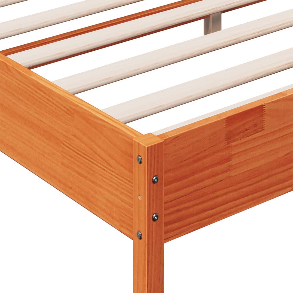 Vidaxl Bed Frame Without Mattress, Waxed Brown, 180X200 Cm, Solid Pine