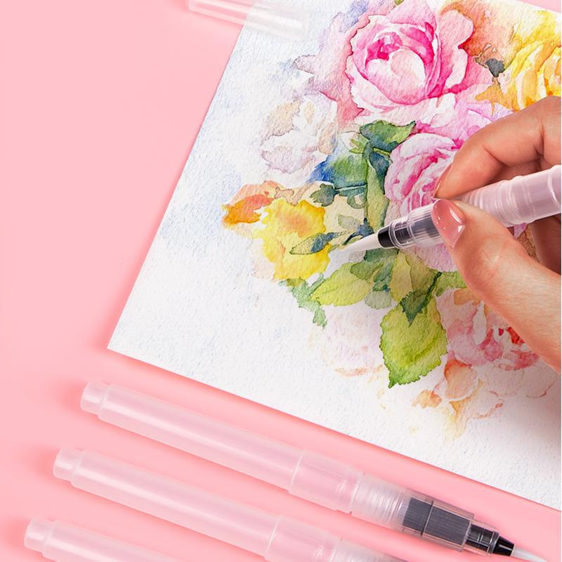 3pc/6pc Watercolor Brush Set Water Pen Refillable Water Brush Hook Line Calligraphy Painting Tools Fountain Pens Art Supplies
