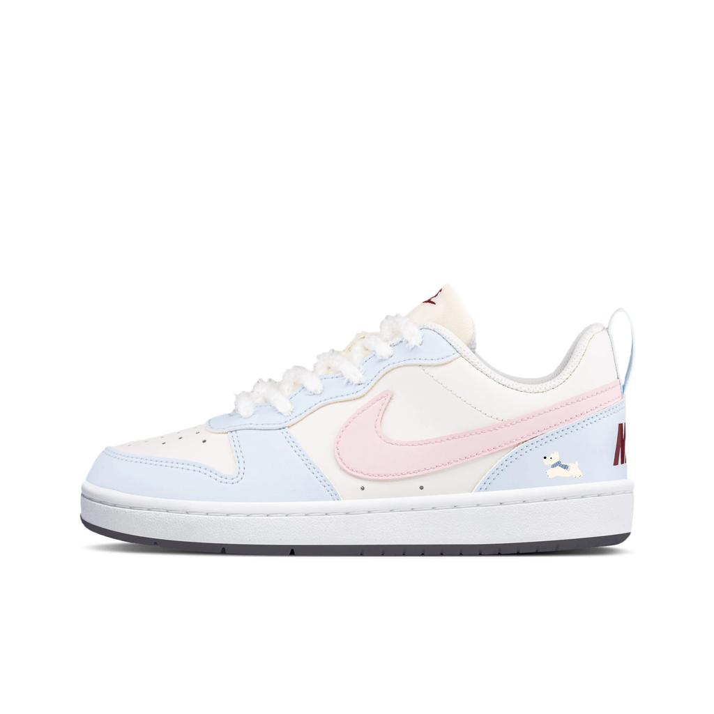 Nike Court Borough Abrasion Resistant Low top Skateboard Shoes Women's Pink Blue FV8120-141(Team1797-)