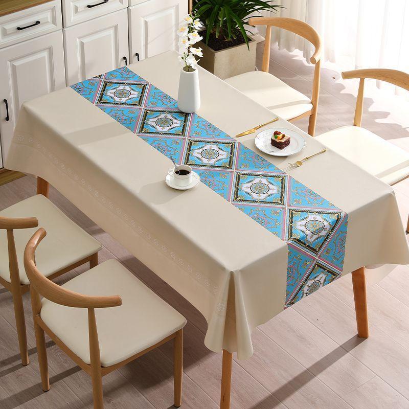 Nordic Minimalist Table Mat Household Coffee Tablecloth Pvc Tablecloth  Waterproof Oil Proof Instagram Style Tablecloth