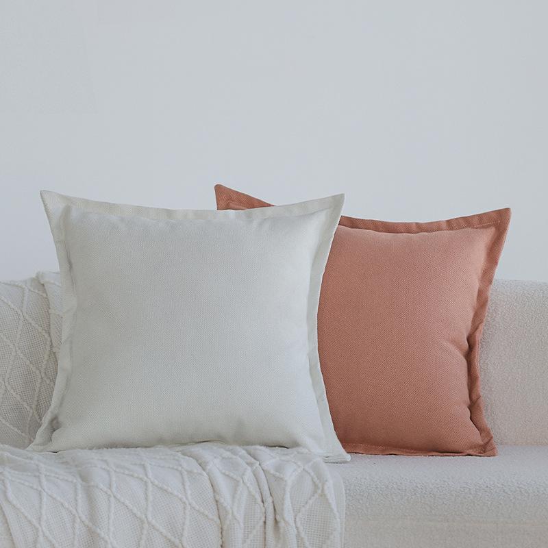 Summer Solid Color Sofa Pillow Case, Bedside Cushion, Living Room Pillow, Chair Back Cushion, Car Waist Pillow