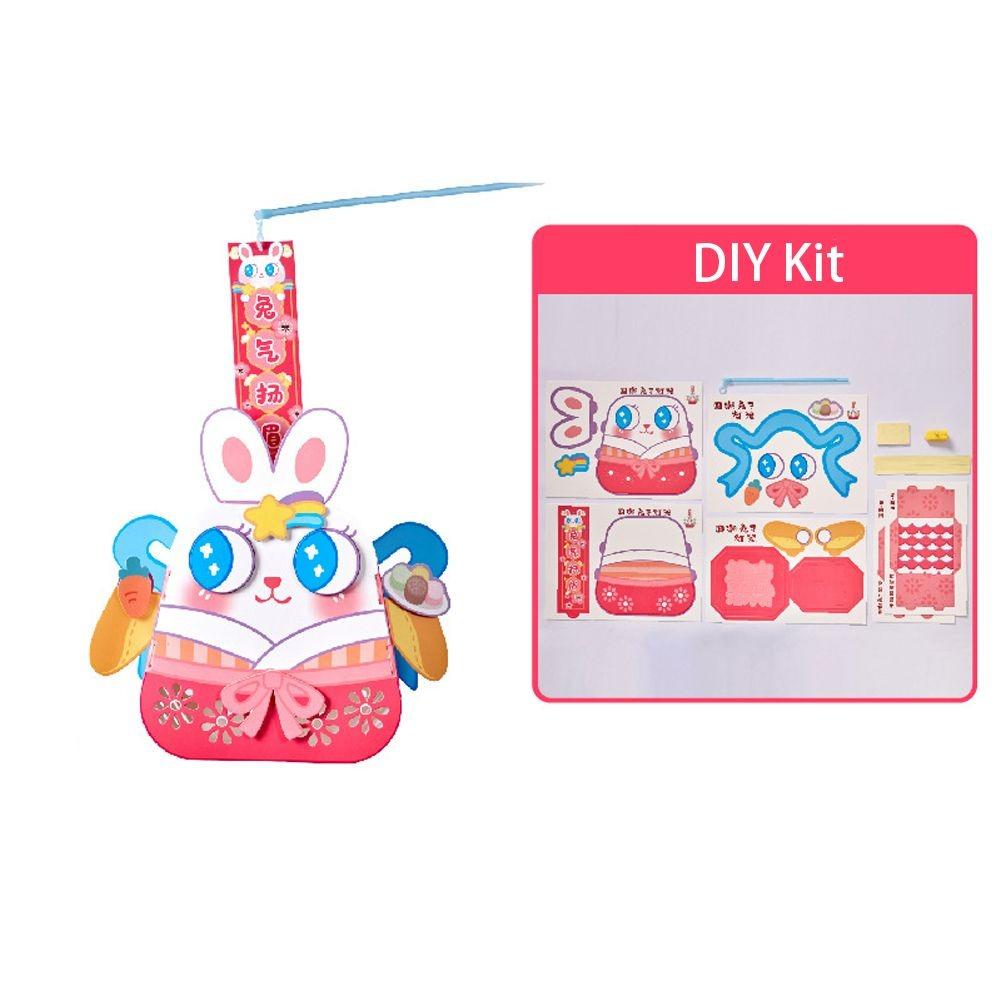 Ancient Mid-Autumn Festival Lantern Cartoon Lantern DIY Material Package Rabbit Lantern  Children