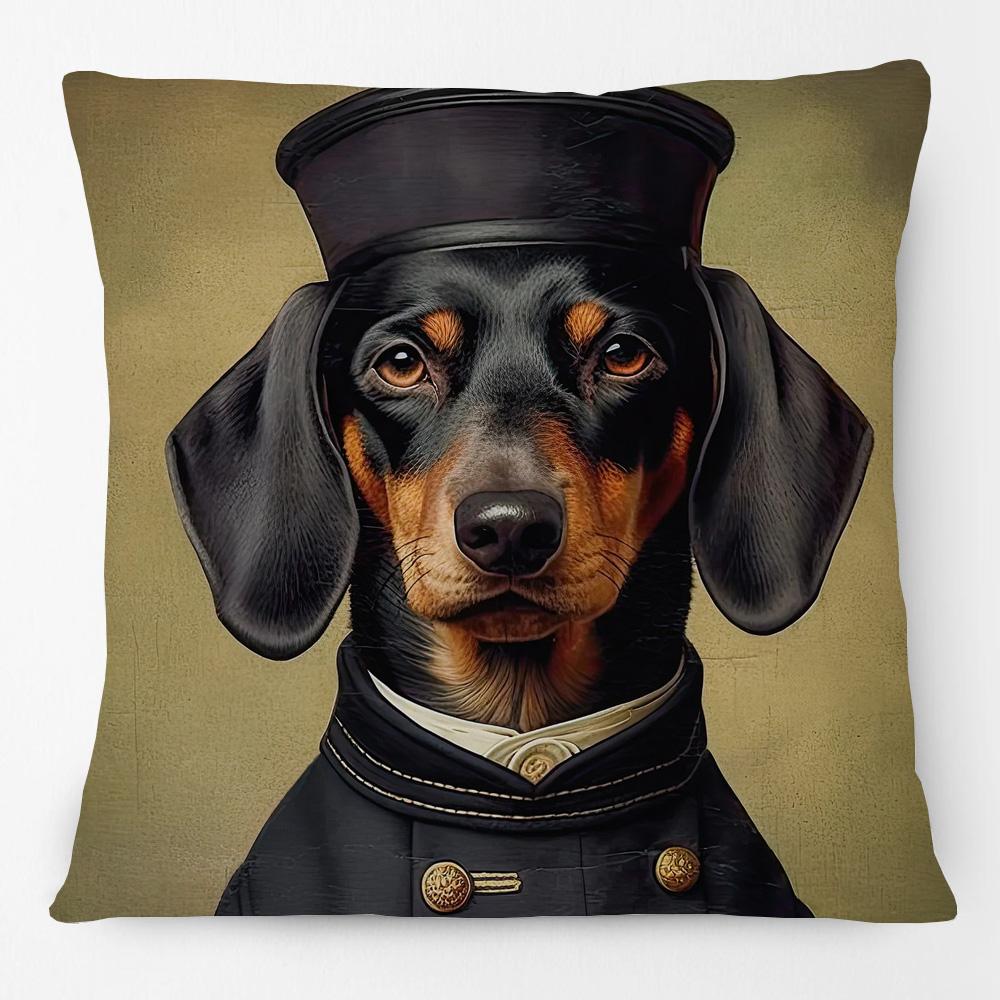 Victorian Bulldog Dachshund Dog Cushion Cover Vintage Highland Cow Stag Elephant Horse Camel Donkey Poster Pillow Case