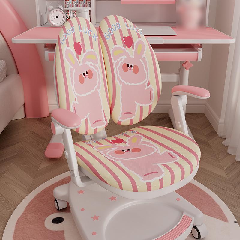 Children Learning Chair Cover Double-back Stretch Elastic Kids Study Computer Chair Slipcover Cartoon Printing Protect Cover
