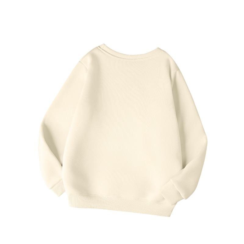 Fashion Girls' Round Neck Sweatshirt, Cute Steamed Bun Character Print Top, Playful Baozi Pattern Top, Steamed Bun In Steamer Character Print